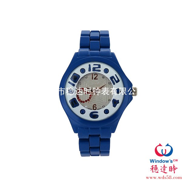 噴藍(lán)色油合金殼帶手表