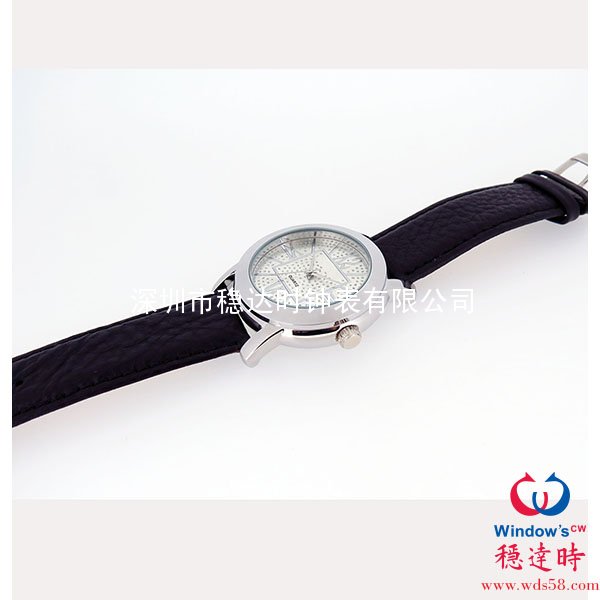 閃粉表面合金殼皮帶手表