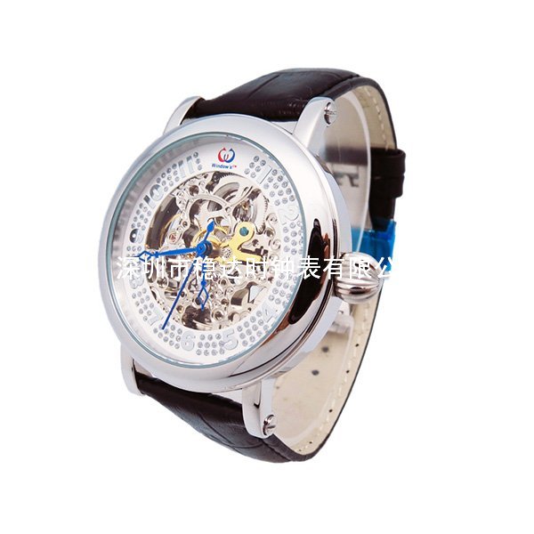 穩(wěn)達(dá)時專業(yè)定制全自動鏤空男士機(jī)械商務(wù)禮品手表批發(fā)