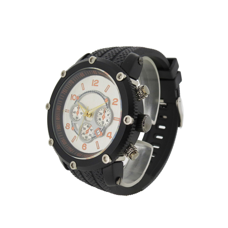 穩(wěn)達時大圓表盤優(yōu)質(zhì)PVC表帶休閑運動男式防水手表定制