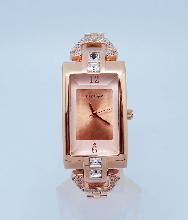 穩(wěn)達(dá)時(shí)時(shí)尚新款玫瑰金鑲鉆捷克石女式手表批發(fā)
