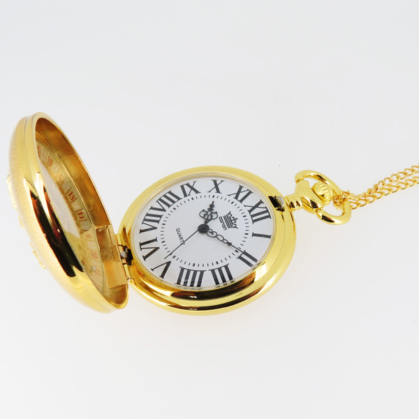 穩(wěn)達(dá)時(shí)金色龍鳳紀(jì)念圖騰懷表定制工廠