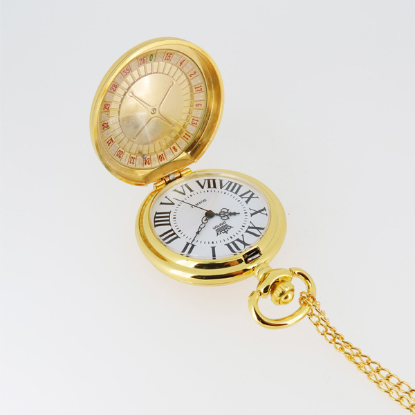 穩(wěn)達(dá)時(shí)金色龍鳳紀(jì)念圖騰懷表定制工廠