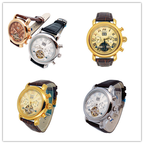 穩(wěn)達(dá)時(shí)男士不銹鋼陀飛輪機(jī)械手表批發(fā)廠家