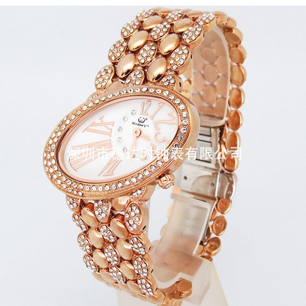 深圳禮品手表廠家批發(fā)時尚女士鑲鉆貝殼表盤手表