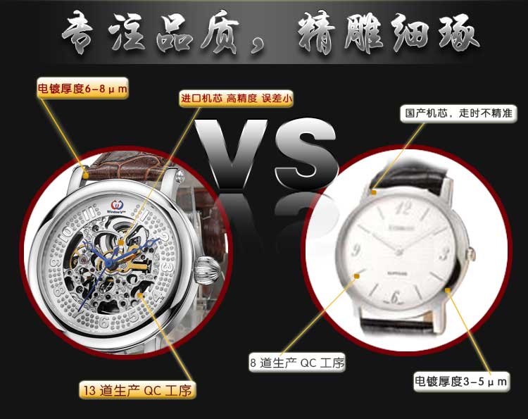 定制鏤空機(jī)械手表 【穩(wěn)達(dá)時(shí)】廠家對(duì)接,產(chǎn)品合格率達(dá)99.6%