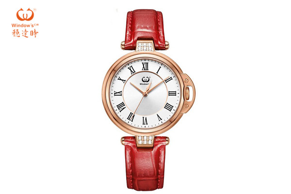 真皮 魅彩時(shí)尚女士腕表 手表廠家穩(wěn)達(dá)時(shí)供應(yīng)