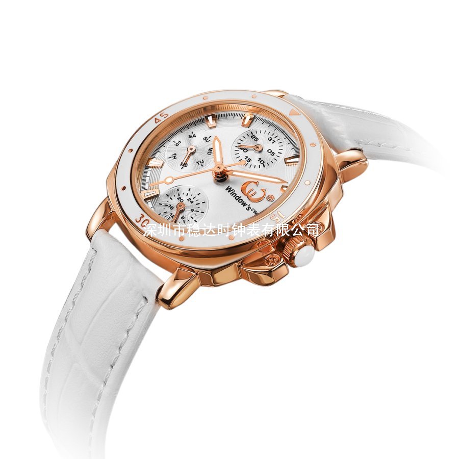 穩(wěn)達時新款女式多功能石英皮帶防水手表批發(fā)